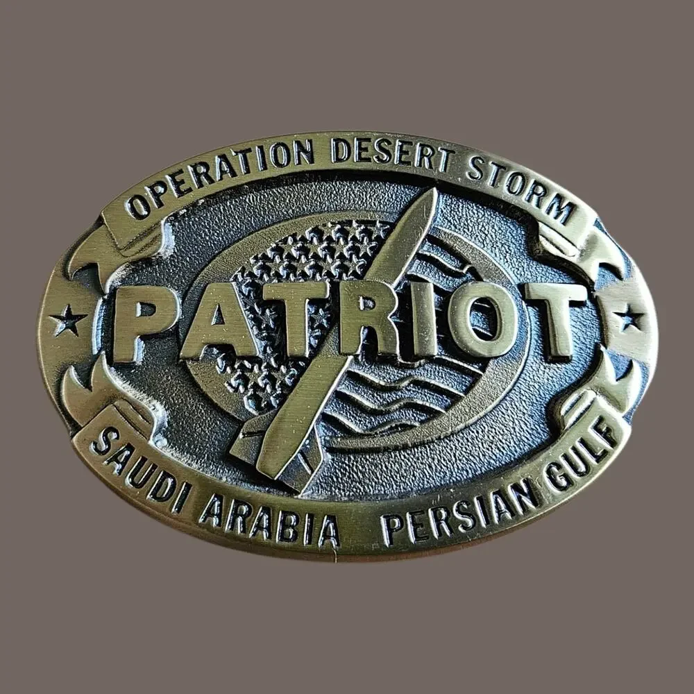 Vintage 1991 Operation Desert Storm Patriot Missile Commemorative Belt Buckle